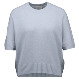 Allude Kortærmet Cashmere Strik, Lyseblå